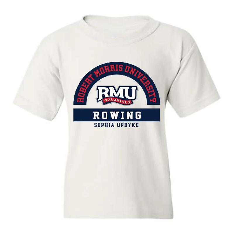 Robert Morris - NCAA Women's Rowing : Sophia Updyke - Classic Fashion Shersey Youth T-Shirt-- Satin Fabric Silk Fabric Chiffon Fabric Robert Morris - NCAA Women's Rowing : Sophia Updyke - Classic Fashion Shersey Youth T-Shirt-- Satin Fabric Silk Fabric Chiffon Fabric