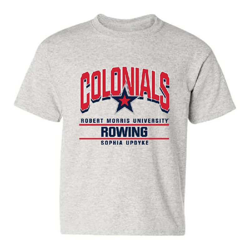 Robert Morris - NCAA Women's Rowing : Sophia Updyke - Classic Fashion Shersey Youth T-Shirt-- Ribbed Striped Patterned Robert Morris - NCAA Women's Rowing : Sophia Updyke - Classic Fashion Shersey Youth T-Shirt-- Ribbed Striped Patterned