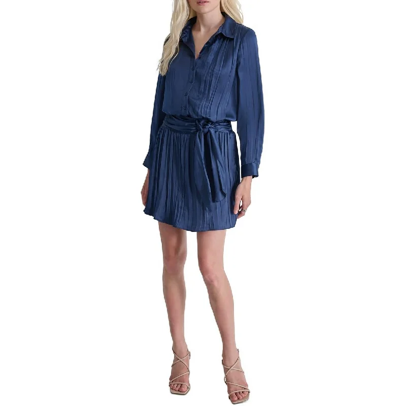 Womens Pleated Polyester Shift Dress Tunics Occasion special