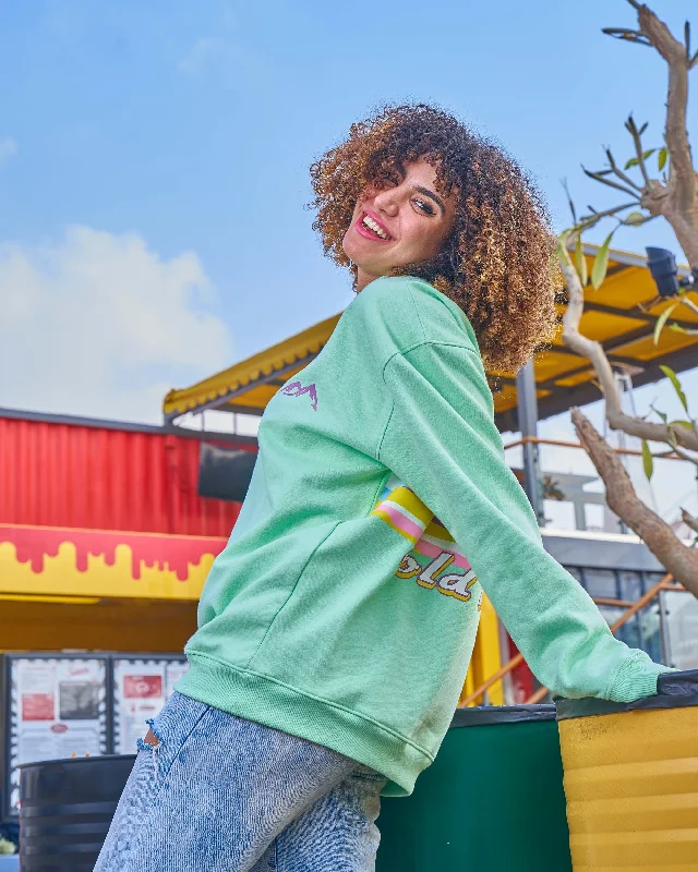 Cold Mountain Unisex Oversized Crew-neck Sweatshirt-mint Green Hoodie with Monochrome Minimalist Simple Cold Mountain Unisex Oversized Crew-neck Sweatshirt-mint Green Hoodie with Monochrome Minimalist Simple