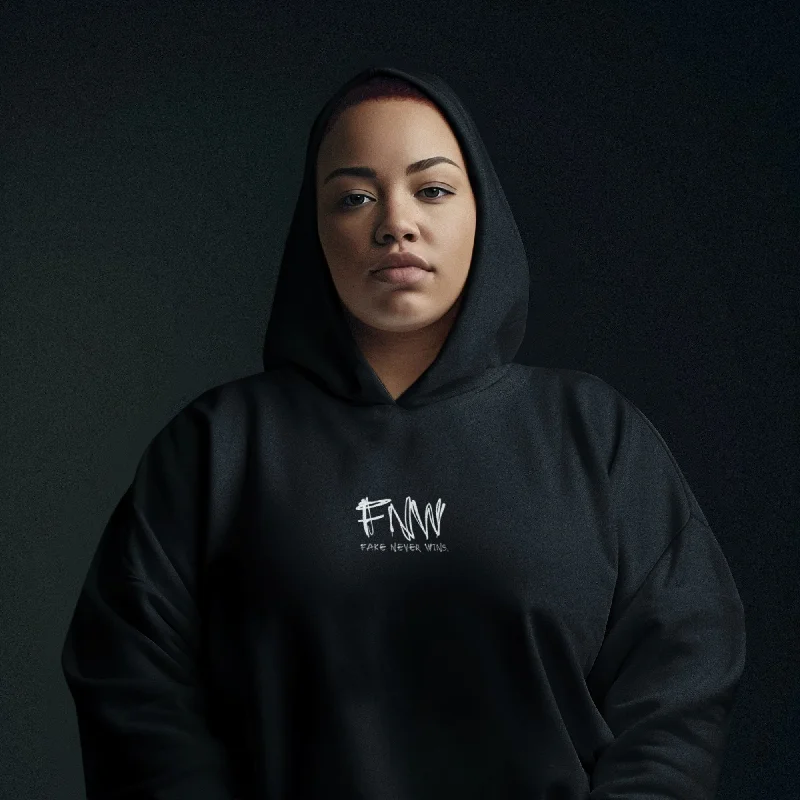 Fake Never Wins | Unisex Hoodie Hoodie with Embroidery Detailed Premium