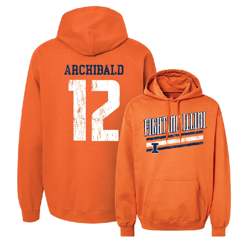 Orange Slant Hoodie  - Mya Archibald Hoodie with Drawcord Adjustable Secure