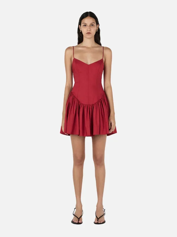 Sonja Mini Dress - Samba Red Fashionable Boho-Chic Mini Dress