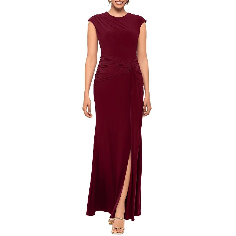 Petites Womens Ruched Polyester Evening Dress Tunics Fall fleece