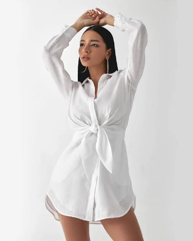 Bologna Mini Dress Elegant Mini Dress with Pleats