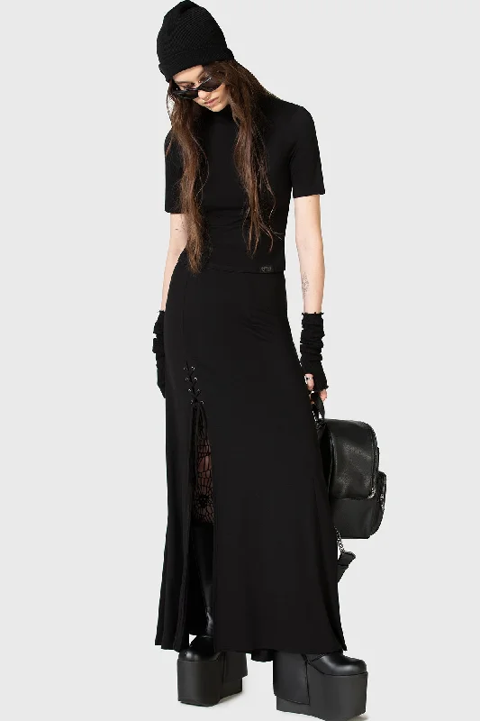 Secretly Weep Maxi Skirt leather skirt bold