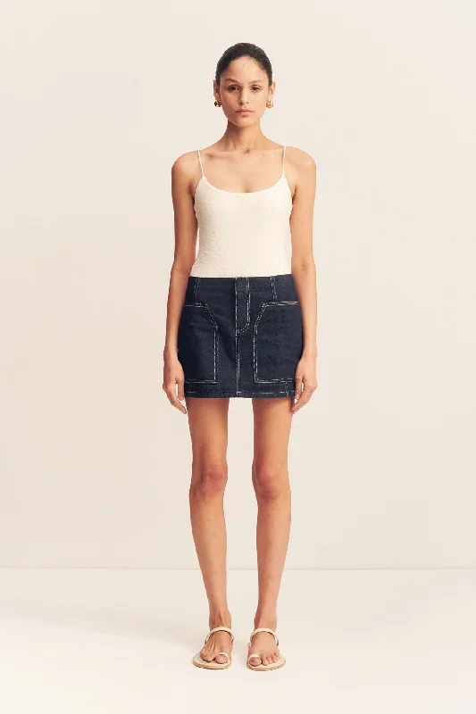 JAQUES PATCH POCKET MINI SKIRT velvet skirt sumptuous