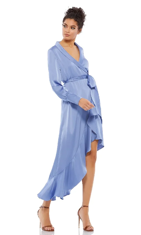 Periwinkle Long Sleeve High Low Party Dress 12506 Tunics Top Casual