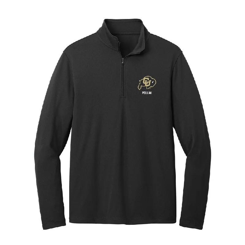 Colorado - NCAA Women's Cross Country : Emma Pollak - Lightweight Quarter Zip Jacket Faux Fur Fabric Real Fur Fabric Shearling Fabric Colorado - NCAA Women's Cross Country : Emma Pollak - Lightweight Quarter Zip Jacket Faux Fur Fabric Real Fur Fabric Shearling Fabric