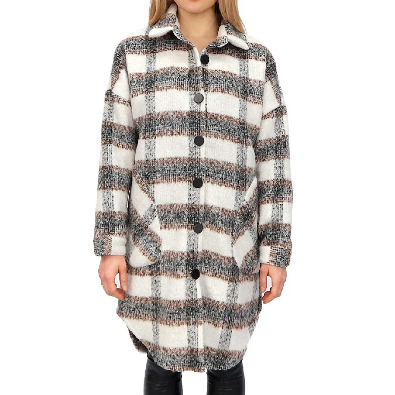 Rd Style Women's Plaid Shirt Jacket Fleece Jacket Down Jacket Parka