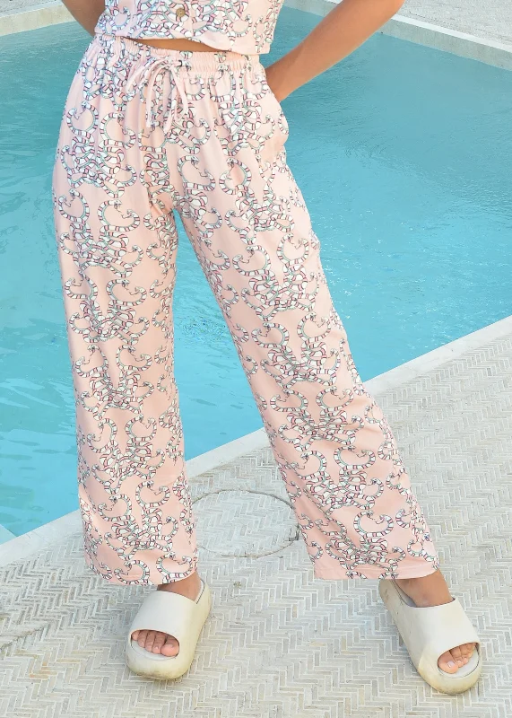 Viper Room Hawaiian Pants - In Sunset Pink Casual Track Pants
