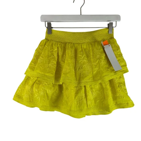 Skirt Designer By Alice + Olivia In Yellow, Size: 0 linen skirt natural