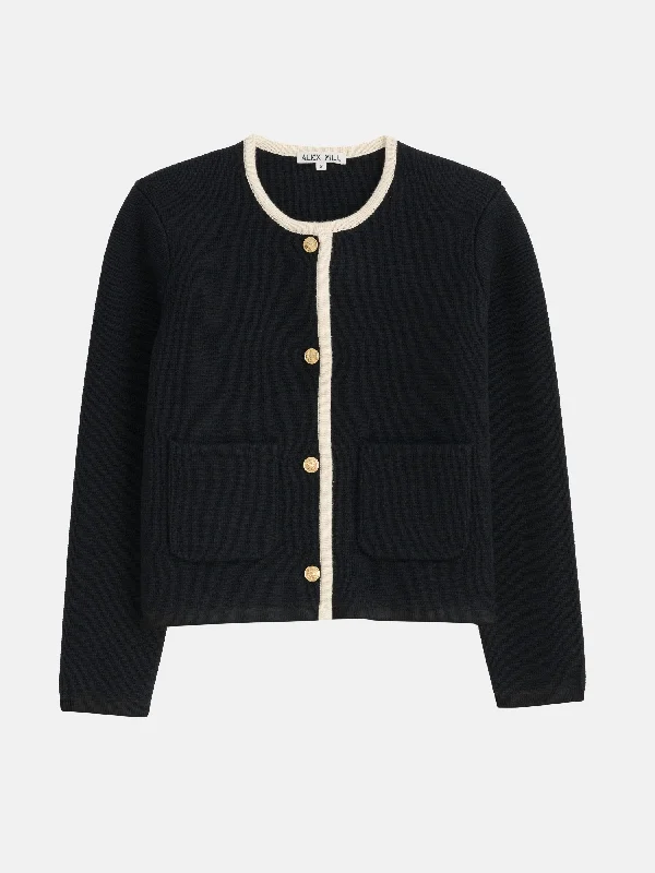 Paris Sweater Jacket Real Fur Shearling Chenille