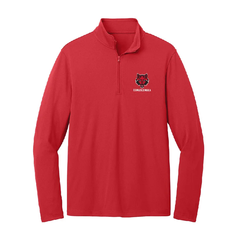 Arkansas State - NCAA Women's Cross Country : Maja Dzialoszewska - Lightweight Quarter Zip Jacket Zippered Jacket Buttoned Jacket Snapped Jacket Arkansas State - NCAA Women's Cross Country : Maja Dzialoszewska - Lightweight Quarter Zip Jacket Zippered Jacket Buttoned Jacket Snapped Jacket